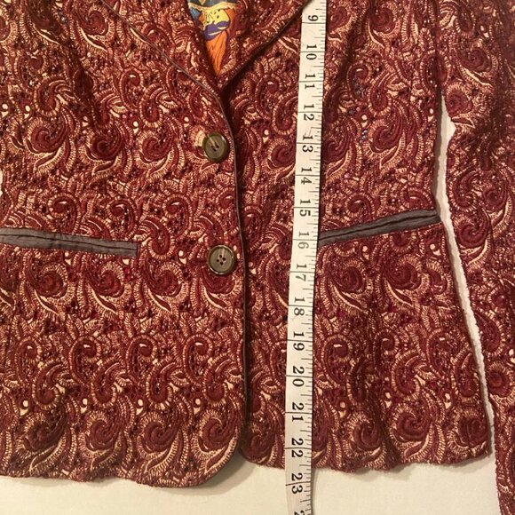 Johnny Was BIYA 100% Silk Embroidered Blazer, XS - Picture 2 of 9